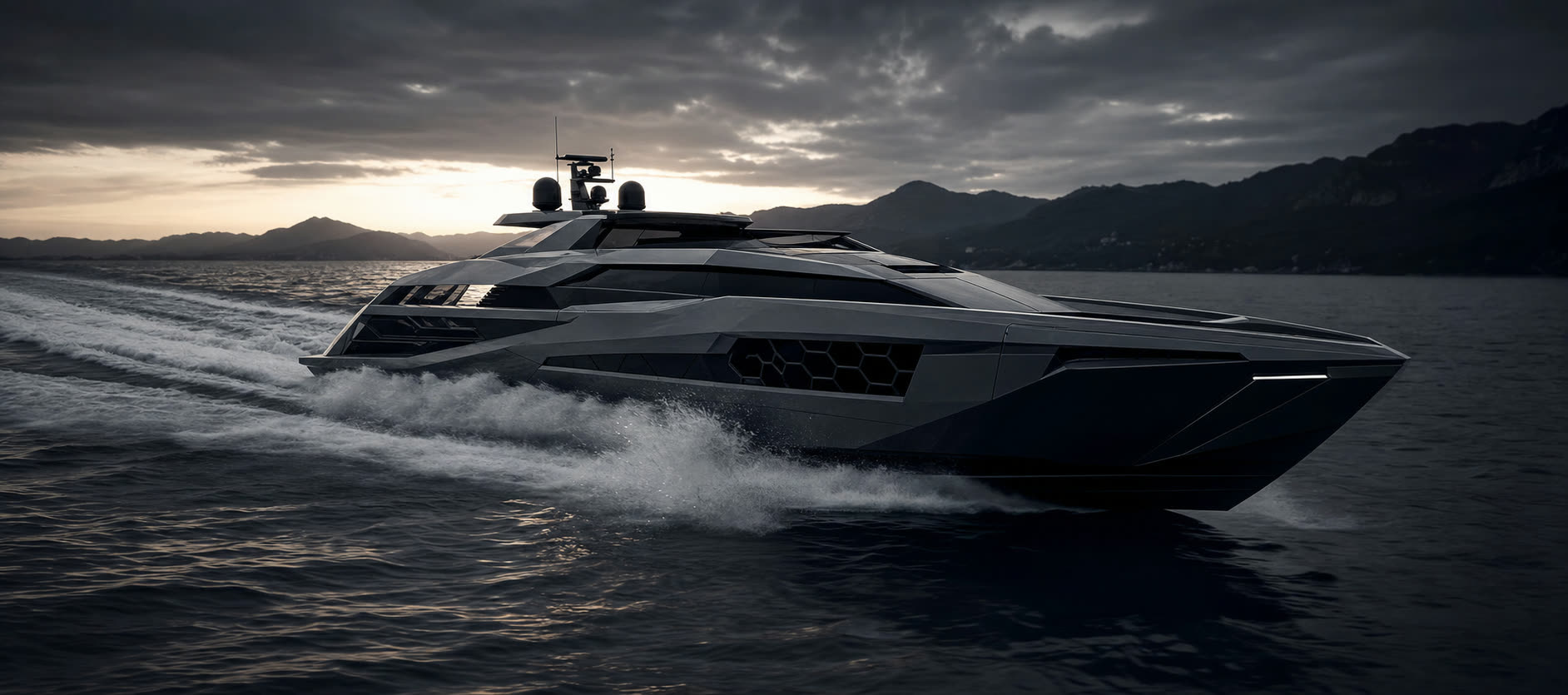 Tecnomar for Lamborghini performance motor yacht at speed